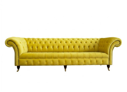 Dizaina dīvāns 4-vietīgs polsteris luksusa klasiskais tekstilā Chesterfield sofa dīvāns
