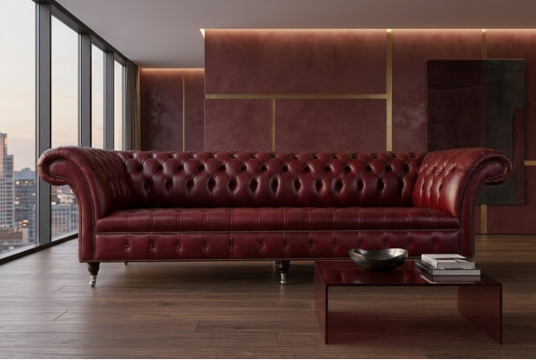 Chesterfield dizaina dīvāns 4-vietīgs dīvāns auduma delux klasiskie tekstila dīvāni