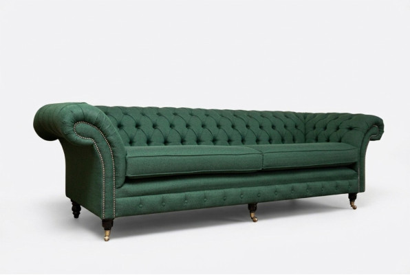 Poga dīvāns Chesterfield dīvāni 4 sēdvietas dīvāns polsterēts audums dzīvojamā istaba mēbeles