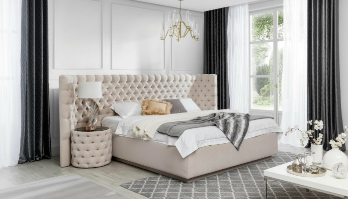 Dizain Chesterfield gultas ādas viesu mājas gultas guļamistabas luksusa ādas apdare jauna