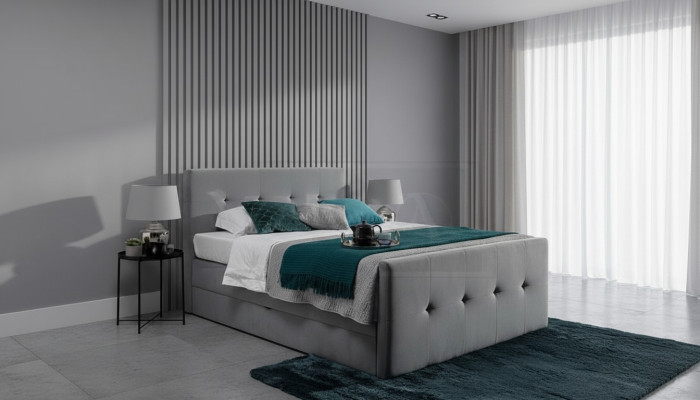 Chesterfield gultas apģērbs divvietīga gulta xxl dizaina luksusa boxspring gulta.