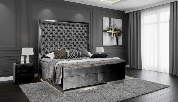 Boxspring gultas auduma mēbeles gultasveļas audums guļamistabas dizains Chesterfield