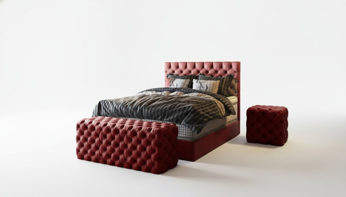 Prestiža gulta Boxspring bed Pamatspalvām guļamistabas gultas dizaina mēbeles, Flīsa matracis Pilnībā