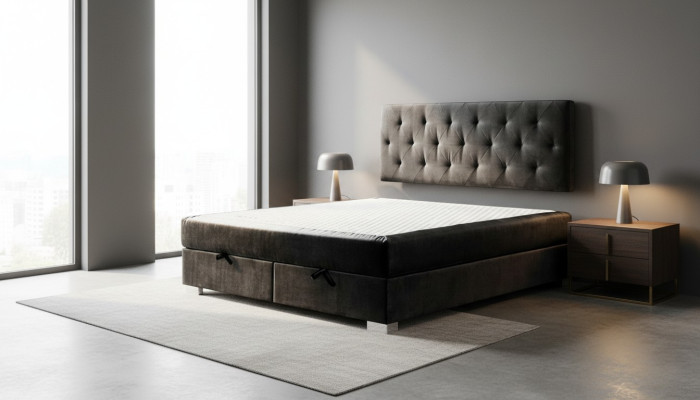 Luksusa divguļamais gulta ar ''Boxspring'' klāju Divguļamais guļamistabas mēbeles audums 140 160 180 x 200 cm