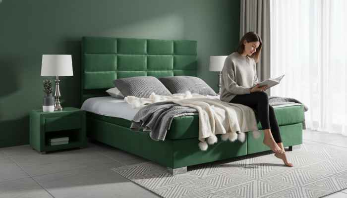 Boxspring guļamistabas luksusa gulta divstāvu mēbeles audums 140 160 180 x 200cm