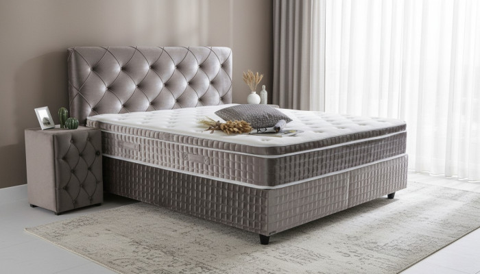 Mēbeles Royale modernās gultas mēbeles Chesterfield gultas istaba