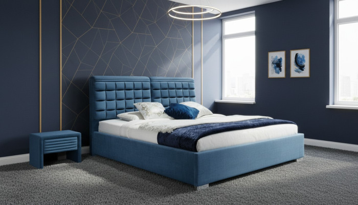 Luksusa Boxspring gultas dizains audums viesnīcas gultas guļamistabas mēbeles divguļamā gulta.