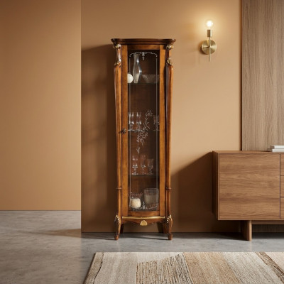 Schic Design Stikla skapis Koka Klasiskais stils Baroka Vitrīnas Itāļu mēbeles Jaunas