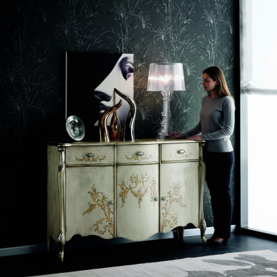 Dizaina mēbeles Stīls Baroks Komoda Glabātuve Luksusa Sideboards Koks Itālija