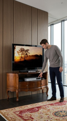 RTV skapis Itāļu mēbeles sānu skapis TV zemais skapis dzīvojamā istaba koks