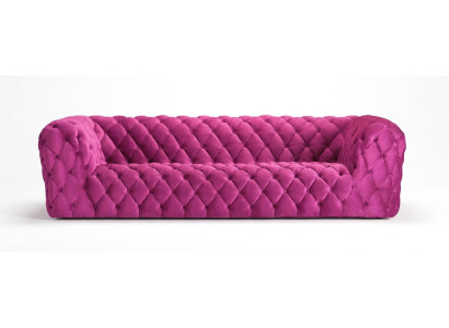 Pinke Xxl Lielā Dīvāns Chesterfield Sofa Polster Stoff Couchen Viersitzer 250cm jauns