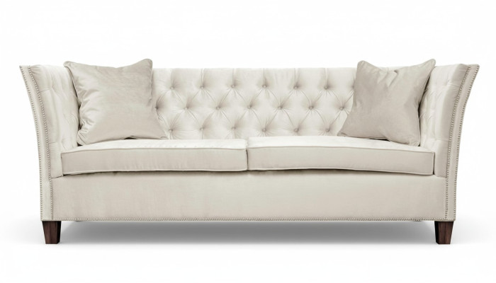Dīvāns Beige Chesterfield Trijosvietu Polster Mēbeles Viesnīca Prakse Dzīvojamā Istaba