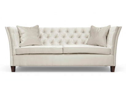 Dīvāns Beige Chesterfield Trijosvietu Polster Mēbeles Viesnīca Prakse Dzīvojamā Istaba