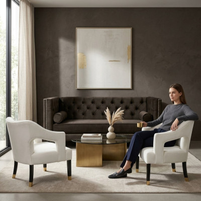 Chesterfield+2 krēsli Melns Balts XXL Big Tekstila Audums Dīvāns Radoša