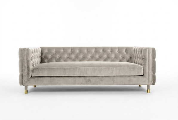 Beži mēbeles 4 vietu Chesterfield dīvāns samts XXL Lielais auduma dīvāns