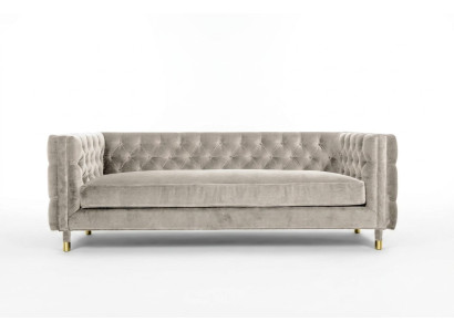 Beži mēbeles 4 vietu Chesterfield dīvāns samts XXL Lielais auduma dīvāns