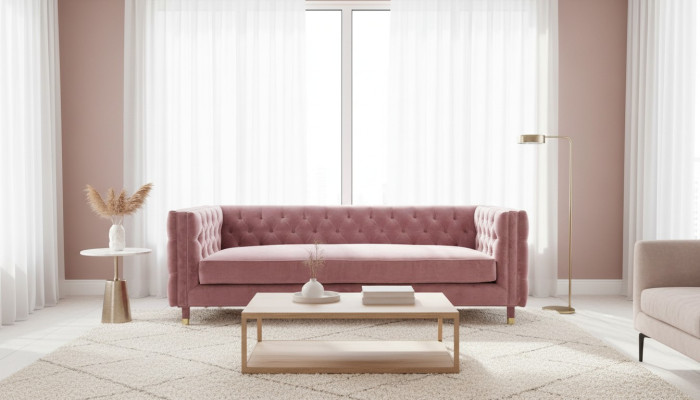 Rozā Chestapola Sofa Radošais Mēbeles 4-vietīgs Jauns xxl Lielais Dīvāns