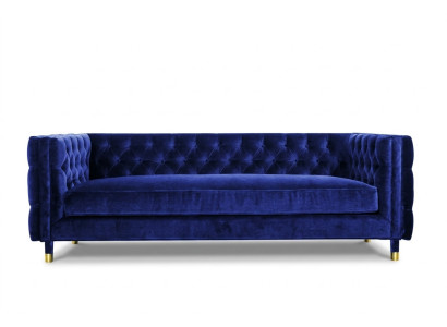 Zils dīvāns Chesterfield Big Designer 4-vietīgs Jauns audums audums.