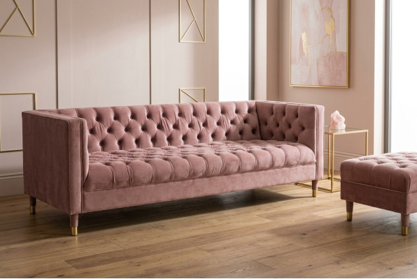 Chesterfield dīvāns Roze Mēbeles 4-vietīgi dīvāni Tekstils audums Dīvāni xxl big 230cm