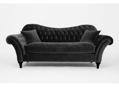 Dīvāns Polster Sofa Sofas Chesterfield Melns Trīsvietīgs Audums Dzīvojamā Istaba Jauns