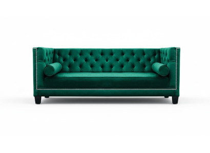 Luksuszaļš Chesterfield samta trīsvietīgs polsterēts mēbeles viesu mājoklis prakse