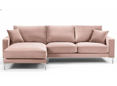 Tekstil Stoff Chesterfield Sofas Radoši mēbeles Dzīvojamā istaba Stūra sofa Rozā XXL Lielgabals