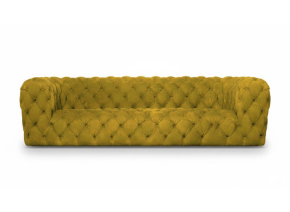 Dzeltenais Chesterfield dīvāns ar četrām sēdvietām XXL liels dīvāns mīksti jaunumi cosy dīvāns.