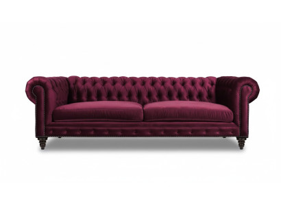 Sofas Tekstila auduma dīvāni Radoši mēbeles 3 sēdvietu jauns Cīsterfīldas dīvāns Burgunds.
