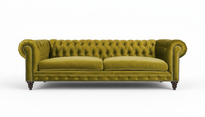 Dzeltenā dzīvojamā istaba Moderns Chesterfield trīsvietīgs Radošais mēbeļu Tekstila audums xxl