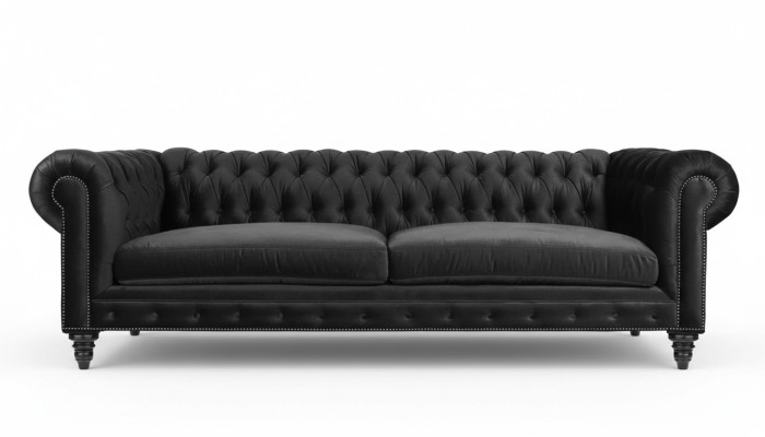 Chesterfield Melna Dzīvojamā istaba Moderna Trīsvietīgais Radošās mēbeles Tekstilēmbeles