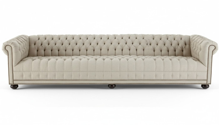 Krēms Chesterfield viesistabas četrvietīgais dīvāns dizaina dīvāni mēbeļu auduma dīvāni