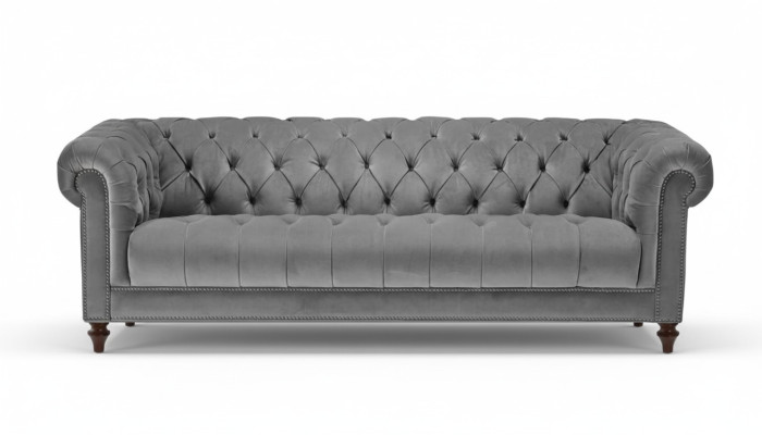 Trijvietīgais pelēks auduma dzīvojamā istaba dizaina dīvāns polster sofa dīvāns chesterfield