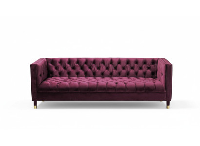 Burgundas trīsvietīgā auduma dzīvojamā istaba dizains dīvāns ar polsterējumu Chesterfield moduļa sofa jauna