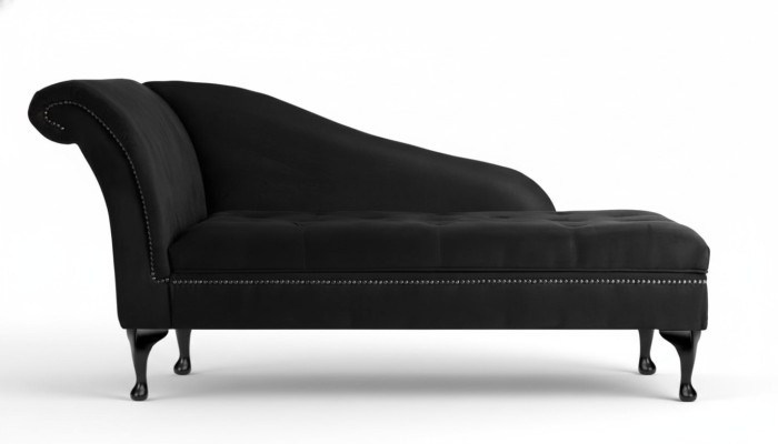 Chaiselongue Elegantā gulta Chesterfield gultā ar pogām Samta sēdvieta
