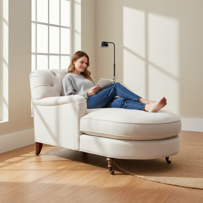 Beidzam Chaiselongue Chesterfield mēbeles gultasistaba Moderns