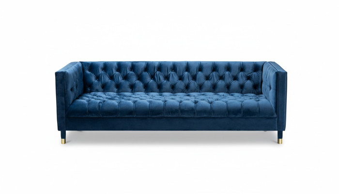 Zils Česterfīldas tekstils Moderns dizains Audums Radošas mēbeles Jauna dzīvojamā istaba Sofa