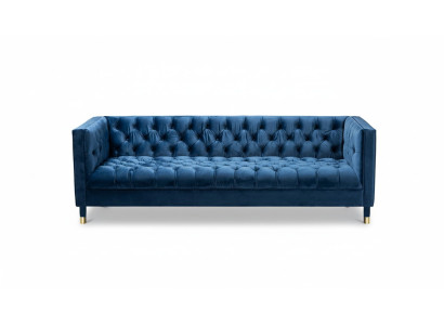 Zils Česterfīldas tekstils Moderns dizains Audums Radošas mēbeles Jauna dzīvojamā istaba Sofa