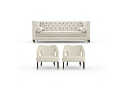 Beige Chesterfield dīvāns Samta dīvāns Dīvānkopšā istabas dīvāns Polster 311-vietīgs dīvāns