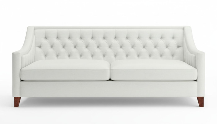 Baltā trīsvietīgā Chesterfield mūsdienīgā dizaina auduma dīvāns jauns oriģināls mēbeles