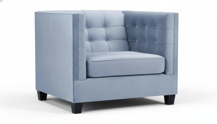 Zils Chesterfield krēsls dzīvojamā istabā tekstila audums Radošā mēbeles Moderns