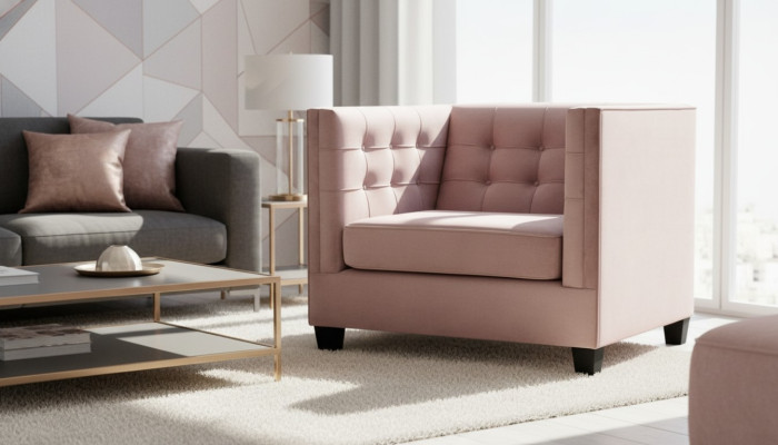 Krēsls Chesterfield audums audums radoša mēbeļu jauna moderna dzīvojamā istaba lilla