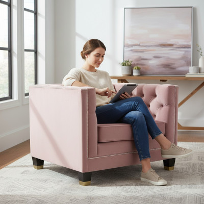 Krēsla Chesterfield audums Violeta Radošie mēbeles Jaunas Dzīvojamā Istaba Moderns