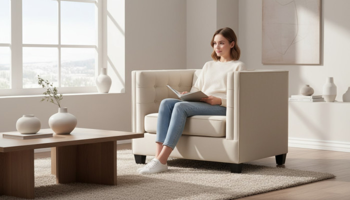 Krēsls Moderns Chesterfield Audums Bāra Audums Balts Radošā Lofta Mēbeles Jauns Dzīvojamais Istabā 