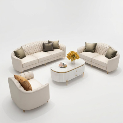 Sofa komplekts 3+2+1 personai Dizaina dīvāni Apģērba dīvāni Moderna ādas dīvāns
