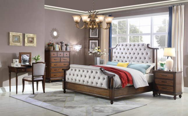 Gultas 2x nakts galdiņš 3 gabalu komplekts guļamistabai Gultas jaunas Luksusa Chesterfield 180x200
