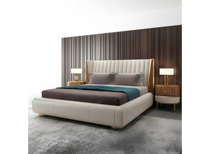 Dizainera itāliešu mēbeles Dubultgulta 150x200cm gultas guļamistaba ādas jaunas
