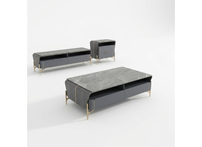 Gulta galds Sideboard 2 daļas dzīvojamā istaba galds Lowboard mēbeles Skapis Sienas platnes