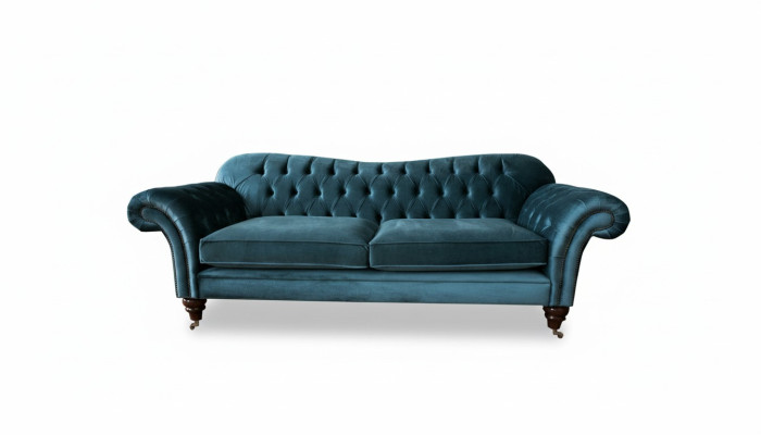 Dīvāns ekskluzīva auduma Chesterfield dīvāni mēbeles lielais 3-vietīgais komplekts