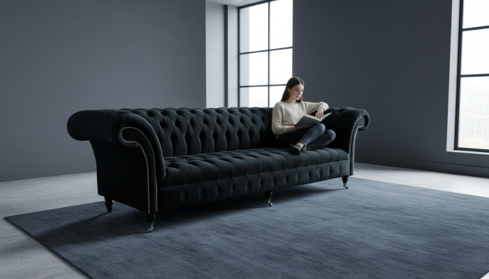 Chesterfield Sofa 4 situs liela polsterējuma dizaina dīvāns Sofa komplekts