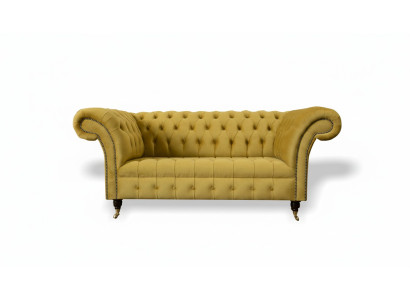 Chesterfield dizaina luksusa mēbeļu dīvāns dīvāns ar sedziņām ādas audums dzeltena jauna